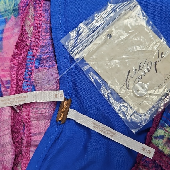 Free People Spring Fling Sleeveless Mini Dress W/Slip:Ultra Violet Combo: Medium - Picture 9 of 16